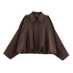 Women's Oversized Zip Front Bomber Jacket