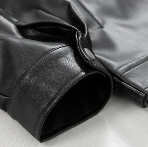 Men’s Relaxed Leather-Look Zip Jacket