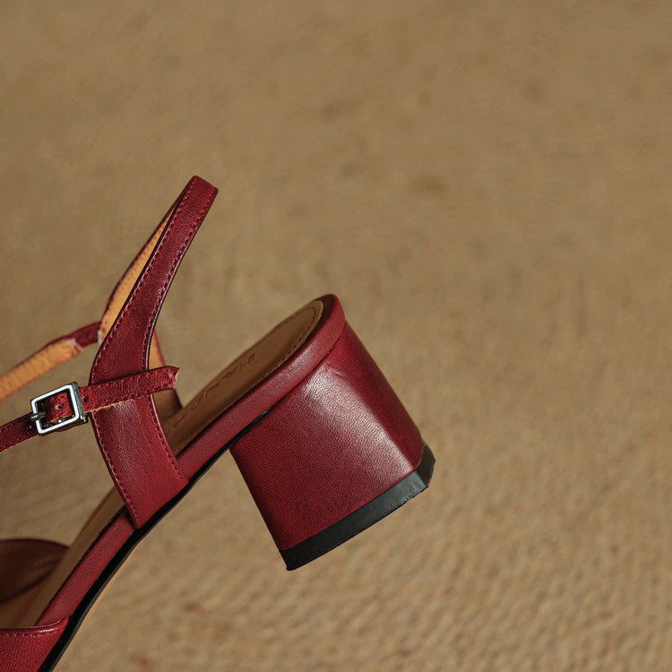 Women's Slingback Square Toe Block Heel Pumps