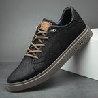 Men's Textured Lace-Up Low-Top Sneakers