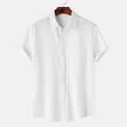 Men’s Textured Short Sleeve Button-Up Shirt