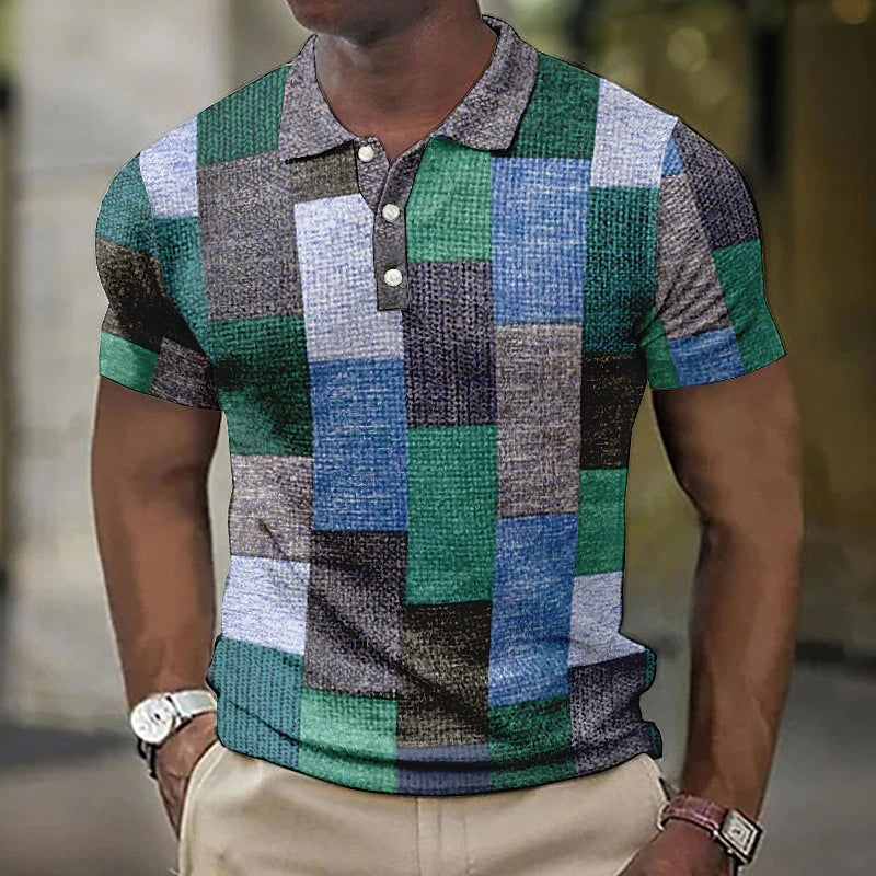 Men's Geometric Print Polo Shirt