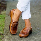 Women's Leather Slip On Loafers