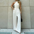 Women's Halter Wide Leg Jumpsuit
