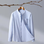Men's Mandarin Collar Long Sleeve Shirt