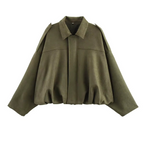 Women's Oversized Zip Front Bomber Jacket