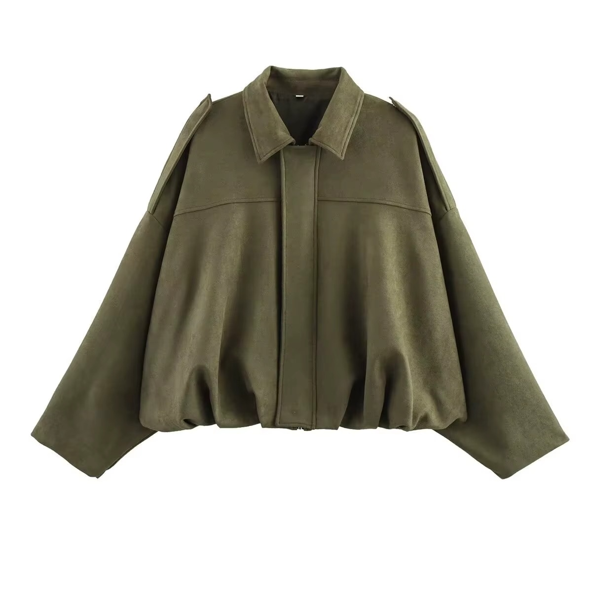 Women's Oversized Zip Front Bomber Jacket