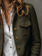 Women’s Military Jacket with Stand Collar