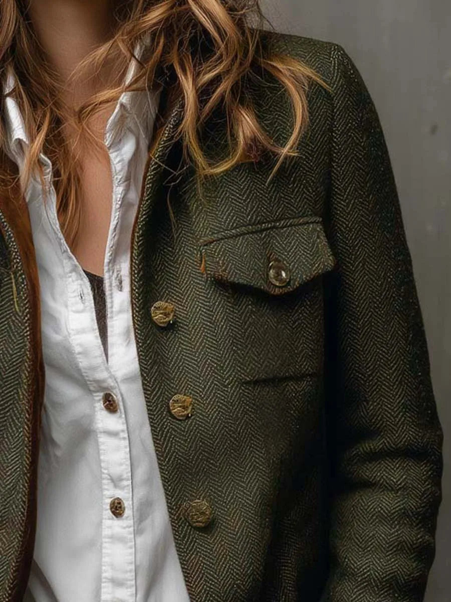 Women’s Military Jacket with Stand Collar