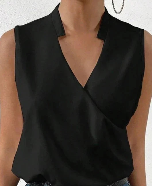 Women's Sleeveless Wrap Blouse