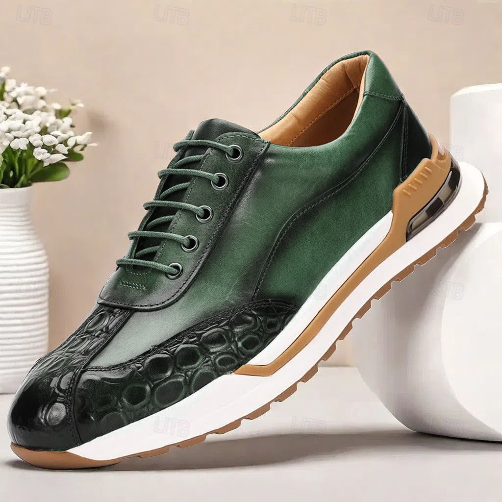 Men's Textured Leather Sneakers