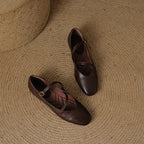 Women's Cross-Strap Square Toe Flats