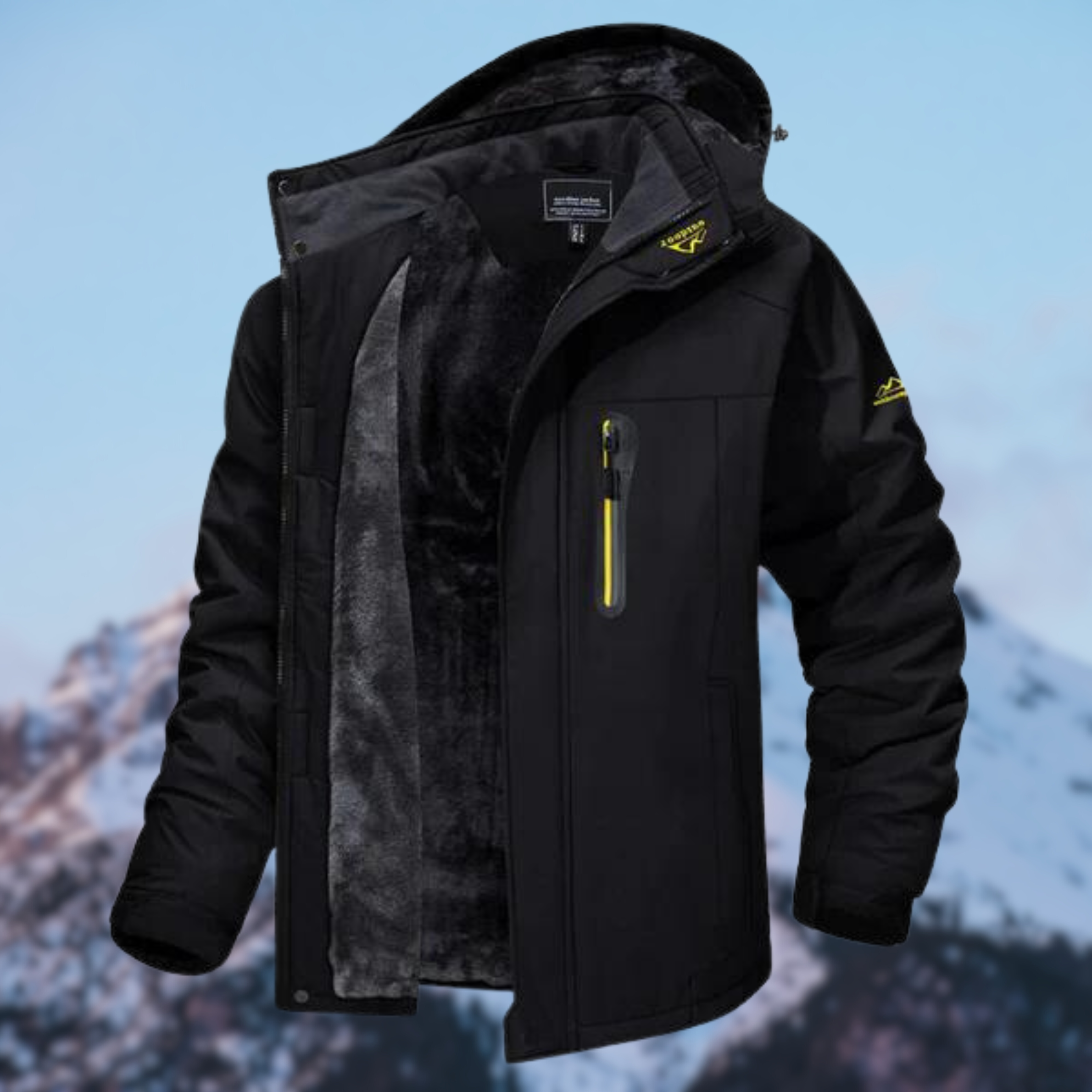 Men’s Hooded Contrast-Panel Winter Jacket