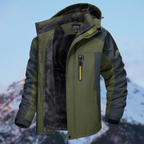 Men’s Hooded Contrast-Panel Winter Jacket