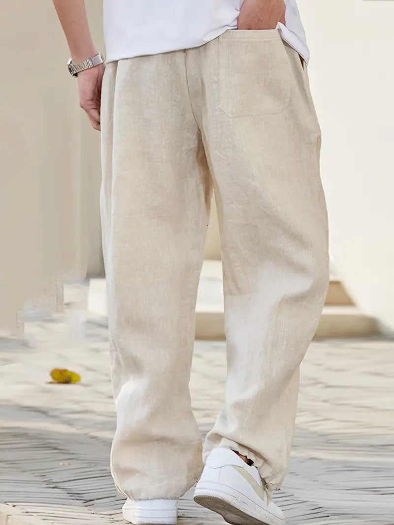 Men's Relaxed Linen Drawstring Pants