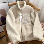 Women's Textured Zip-Front Jacket with Stand Collar