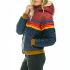Women's Striped Quilted Puffer Jacket