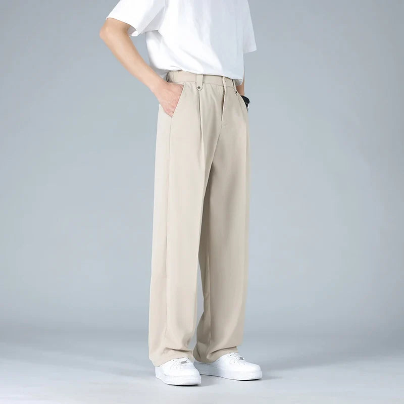 Men’s Pleated Wide Leg Dress Pants