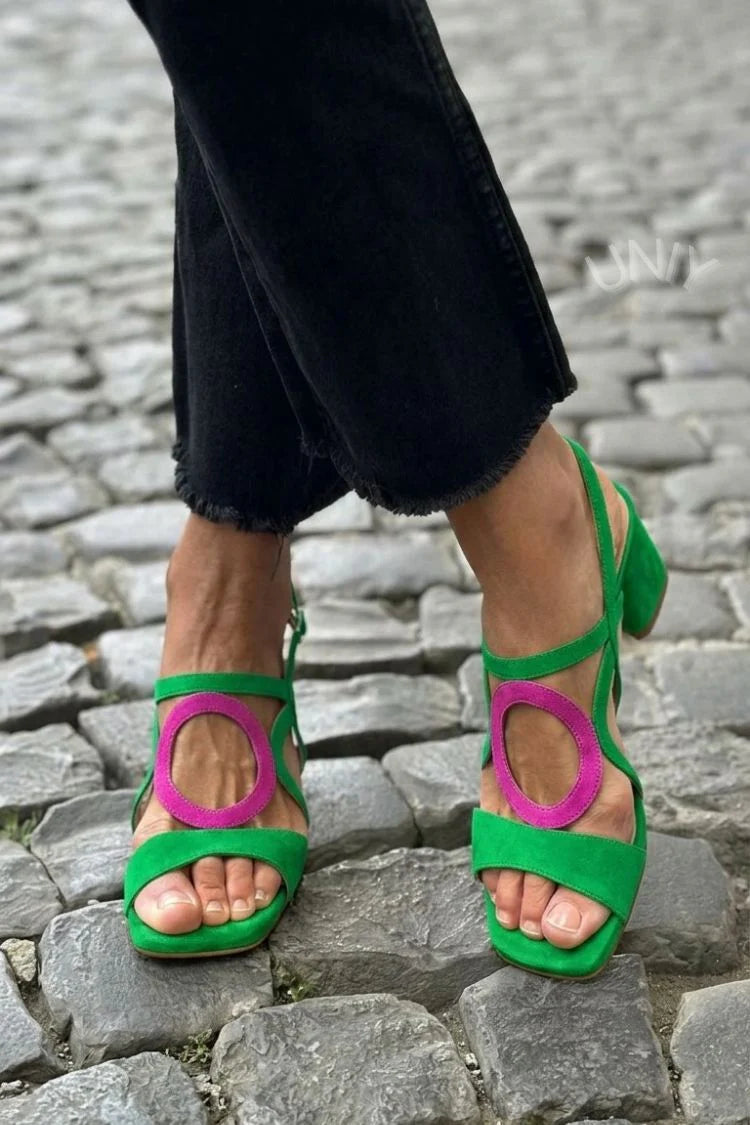Women’s Cutout Block Heel Sandals