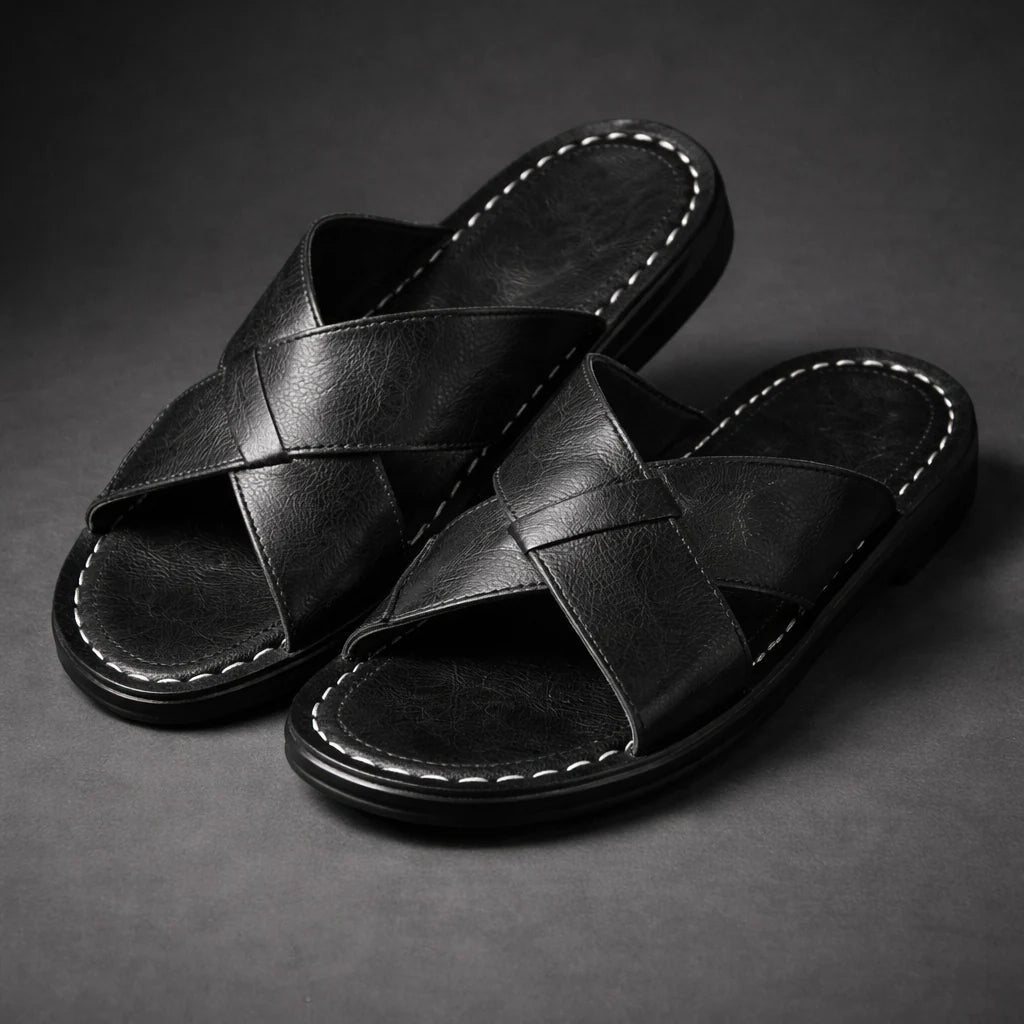Men’s Cross-Strap Casual Slide Sandals