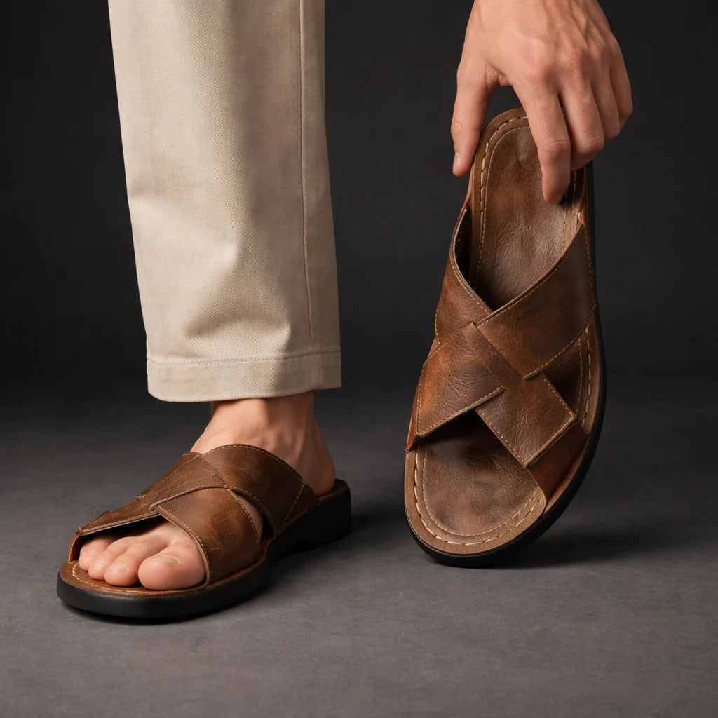 Men’s Cross-Strap Casual Slide Sandals