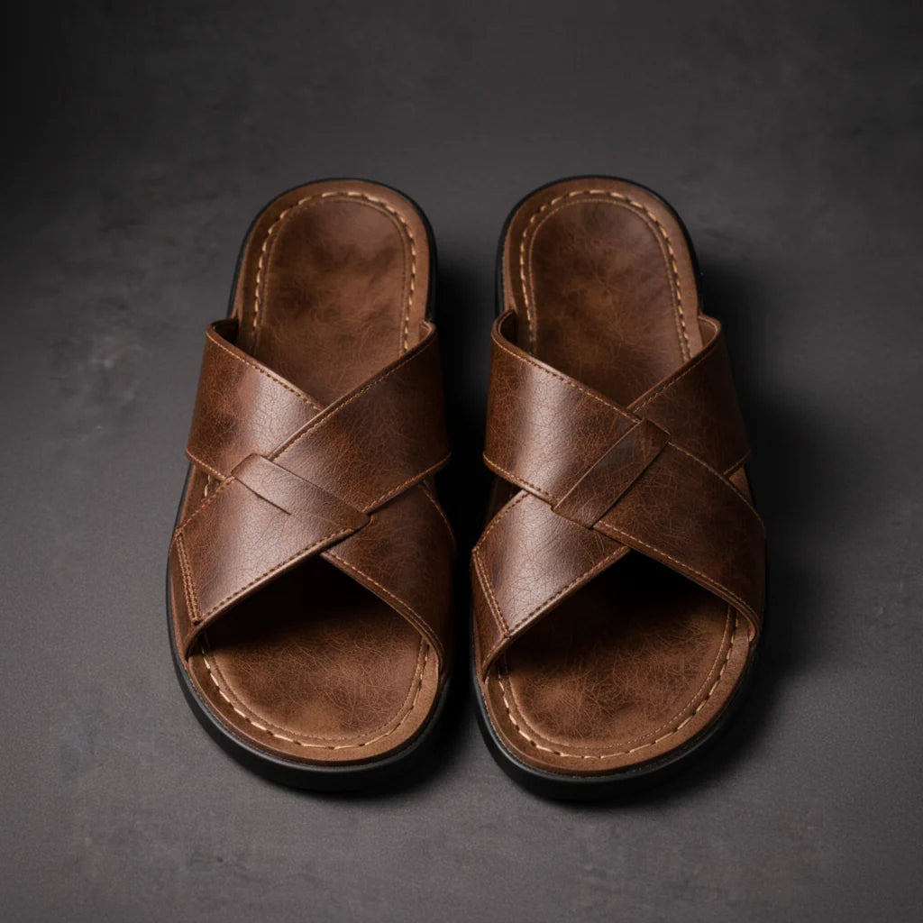 Men’s Cross-Strap Casual Slide Sandals