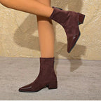 Women’s Pointed-Toe Block Heel Ankle Boots