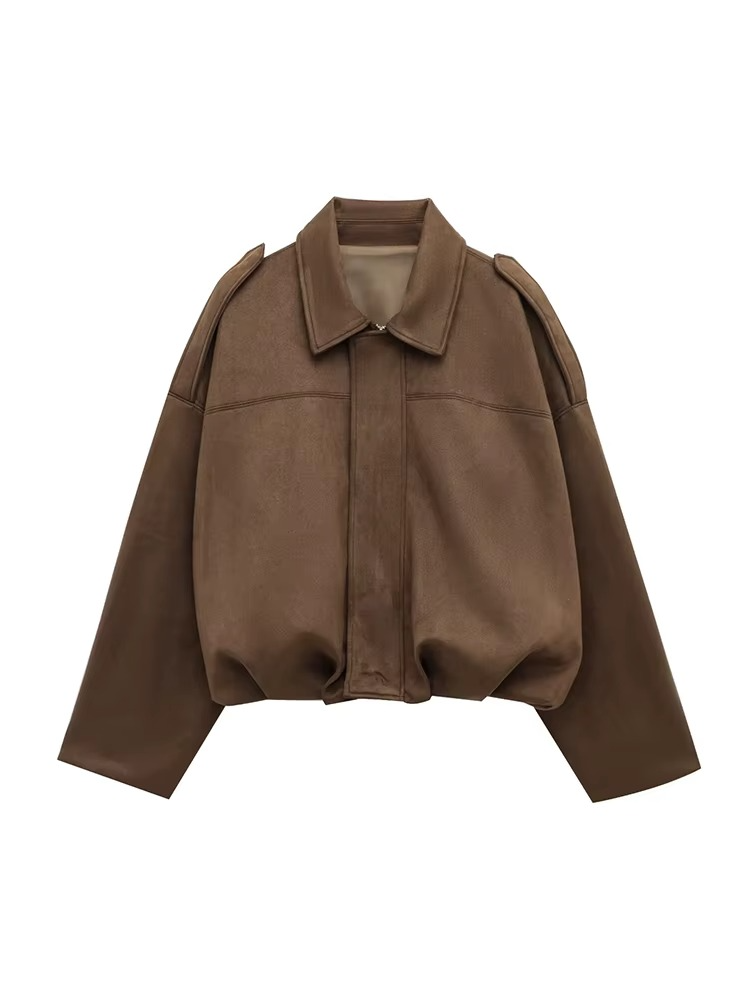 Women's Oversized Zip Front Bomber Jacket