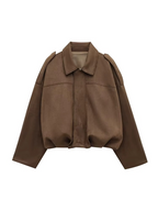 Women's Oversized Zip Front Bomber Jacket