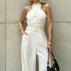 Women's Halter Wide Leg Jumpsuit