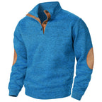 Men’s Stand Collar Elbow Patch Sweater