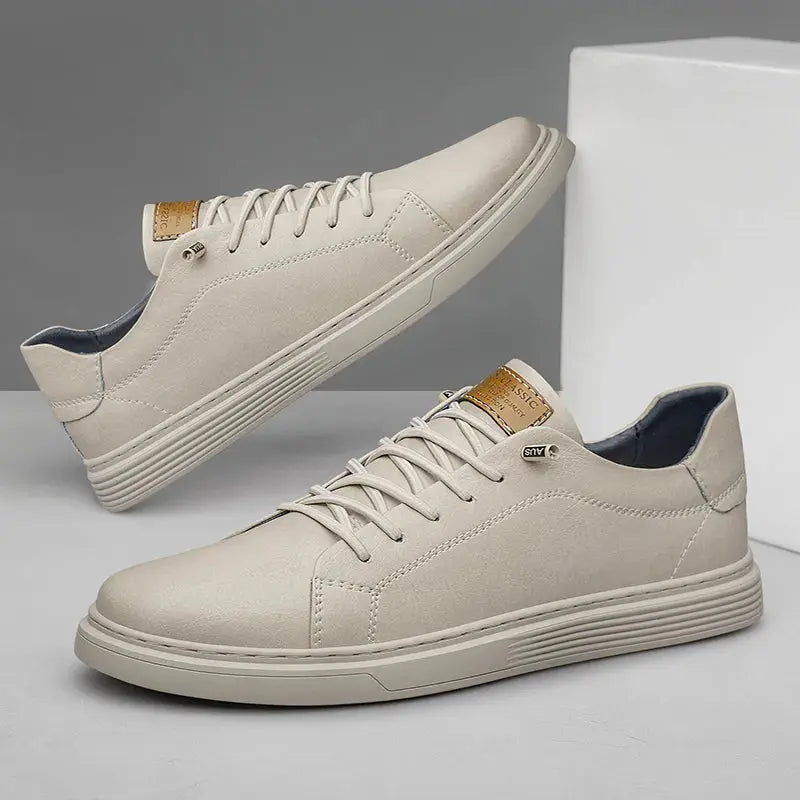 Men's Textured Lace-Up Low-Top Sneakers