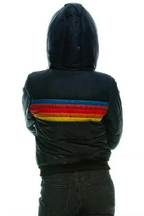 Women's Striped Quilted Puffer Jacket