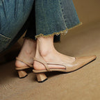 Women's Pointed Toe Slingback Low Heel Pumps