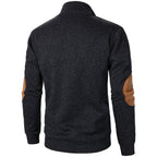 Men’s Stand Collar Elbow Patch Sweater