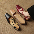 Women's Slingback Square Toe Block Heel Pumps