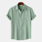 Men’s Textured Short Sleeve Button-Up Shirt