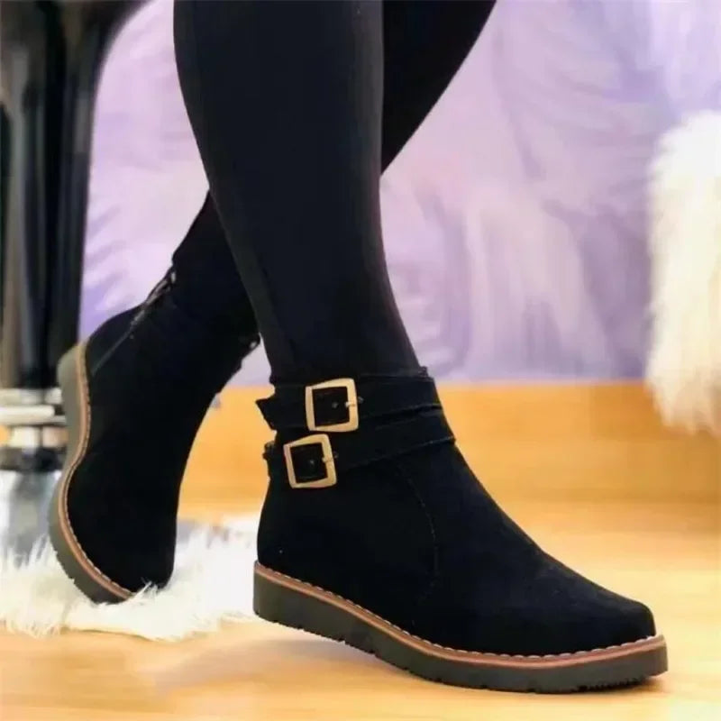 Women’s Double Buckle Ankle Boots