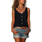 Women's Button Front Sleeveless Top