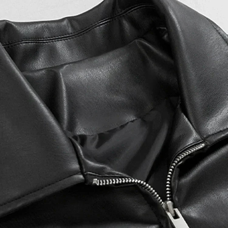 Men’s Relaxed Leather-Look Zip Jacket