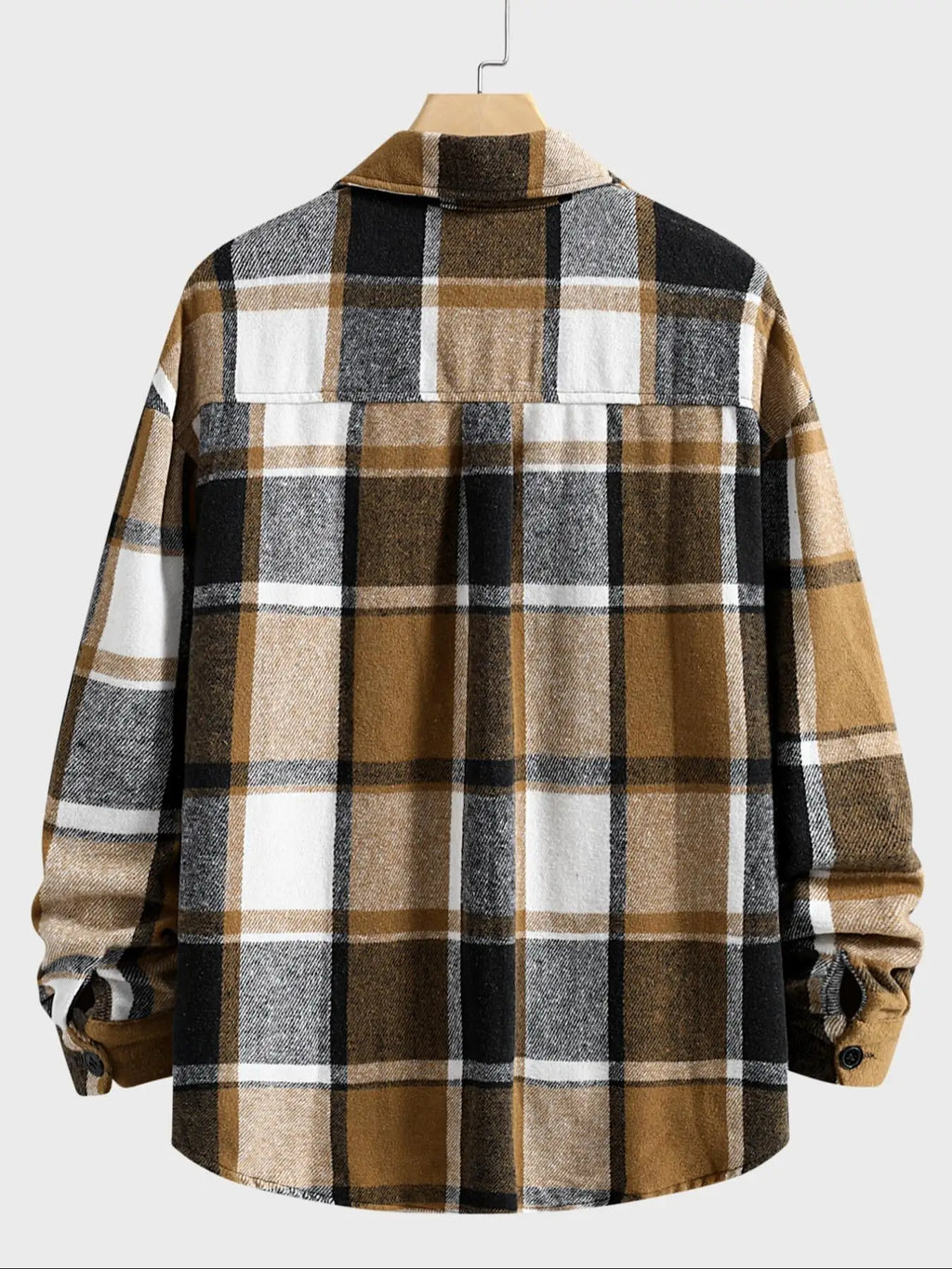 Men's Long Sleeve Plaid Flannel Overshirt