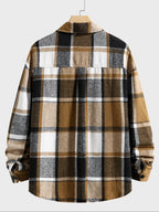 Men's Long Sleeve Plaid Flannel Overshirt