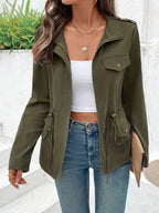 Women’s Army Jacket with Drawstring Waist