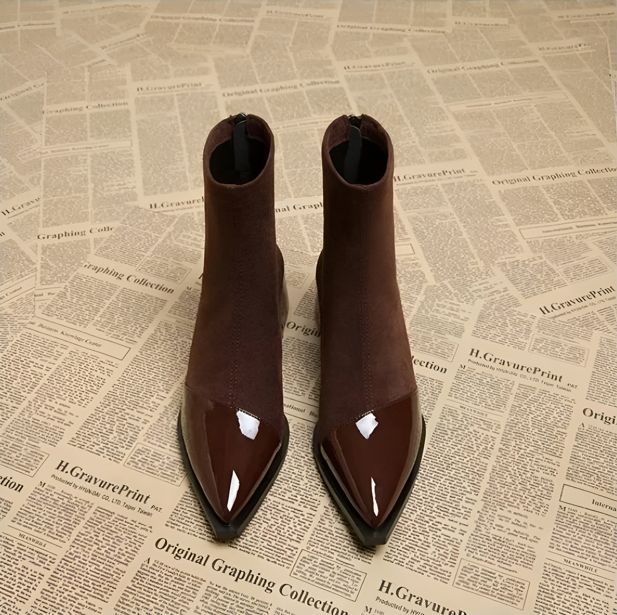 Women’s Pointed-Toe Block Heel Ankle Boots