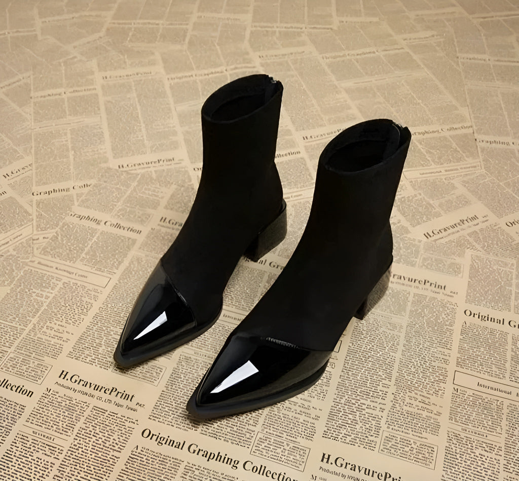 Women’s Pointed-Toe Block Heel Ankle Boots
