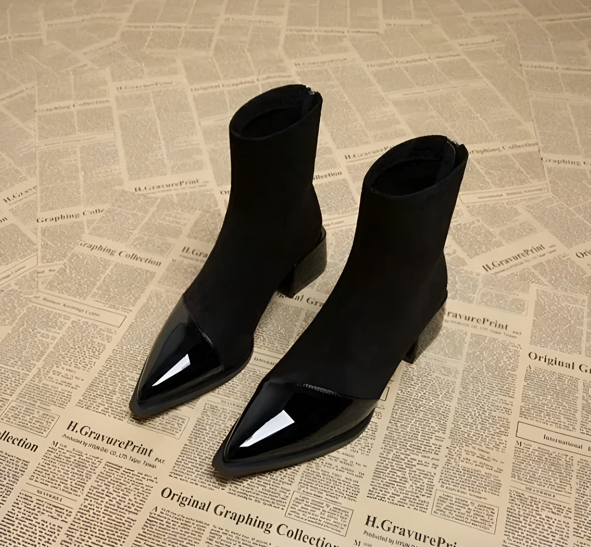 Women’s Pointed-Toe Block Heel Ankle Boots