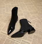 Women’s Pointed-Toe Block Heel Ankle Boots