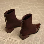 Women’s Pointed-Toe Block Heel Ankle Boots