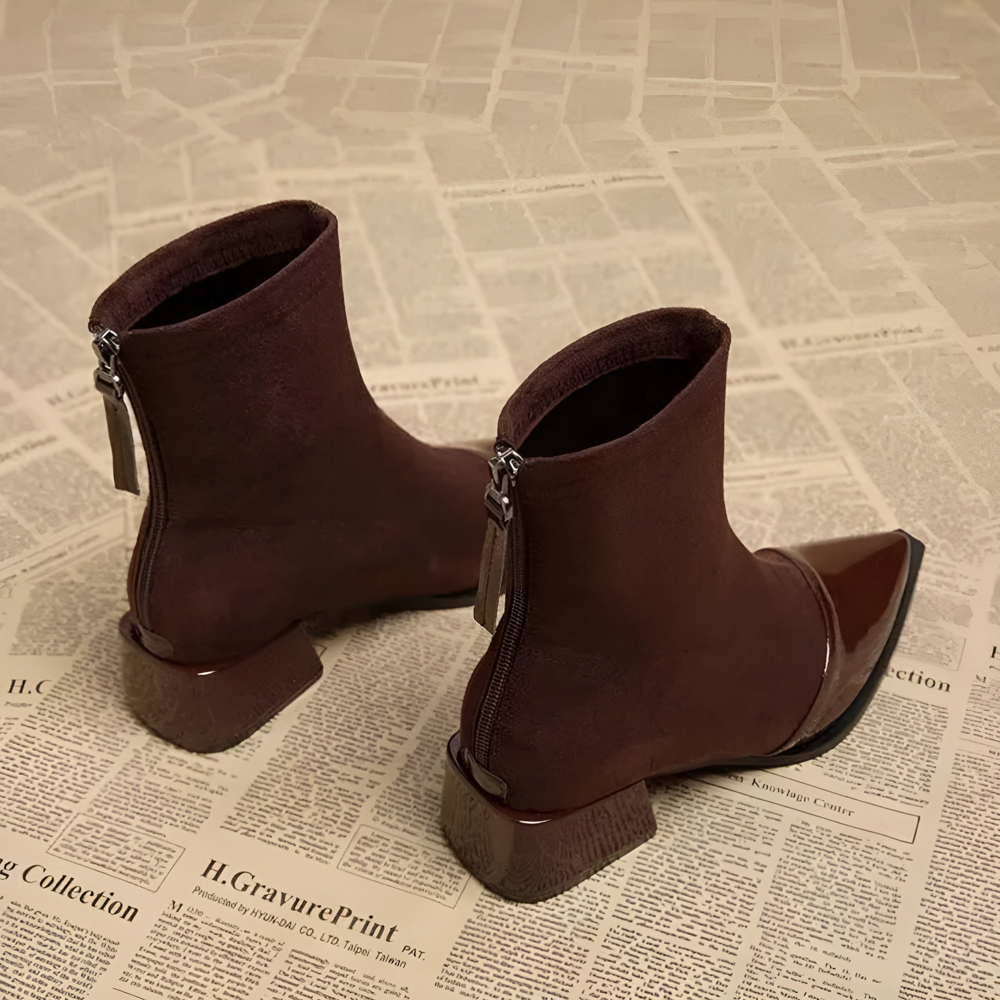 Women’s Pointed-Toe Block Heel Ankle Boots