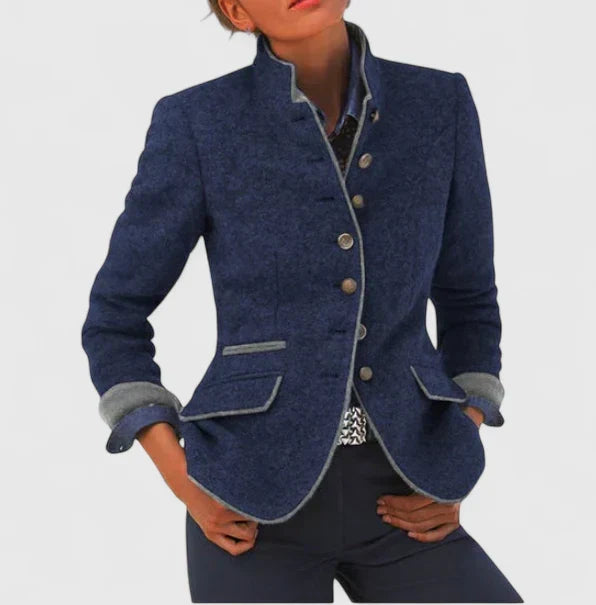 Women’s Tailored Stand-Collar Blazer